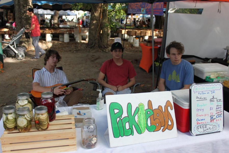 The Boys peddle their wares at the Coconut Grove Farmers Market.