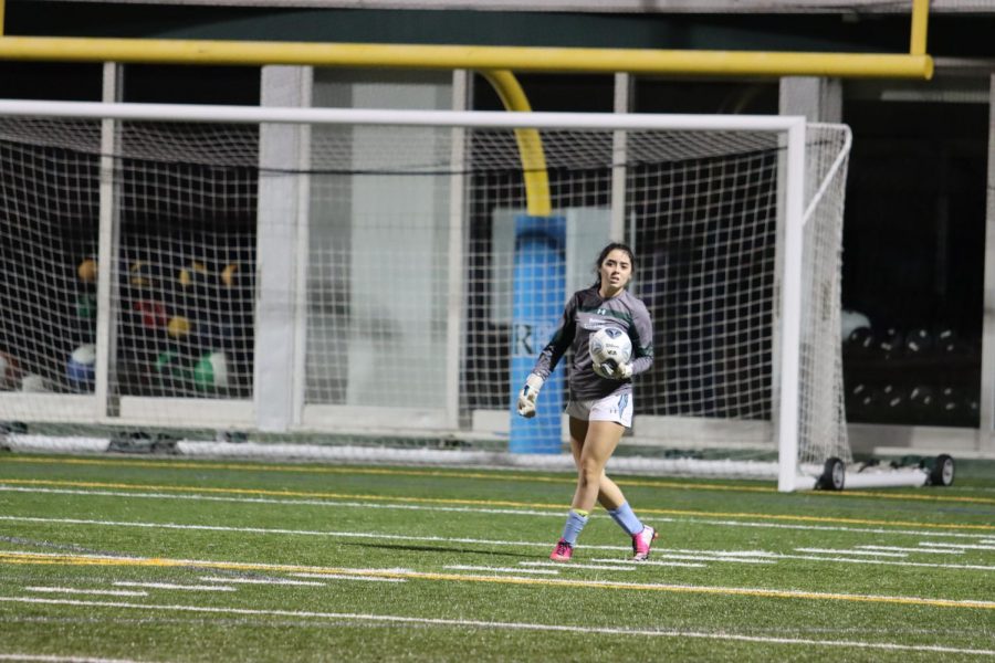 Dani Ortiz 21 looks to set up a clear following a saved goal