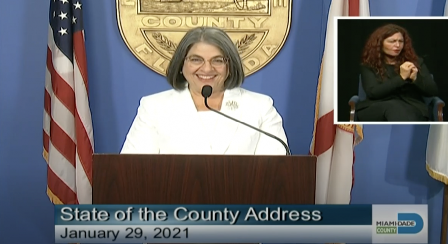 Mayor Levine Cava gives her State of the County address on January 29, 2021.