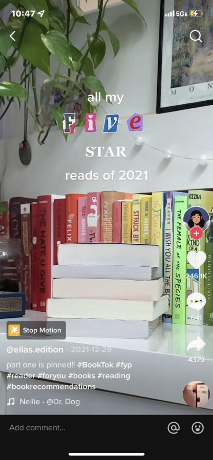 An example of a #BookTok post from
user @ellas.edition.