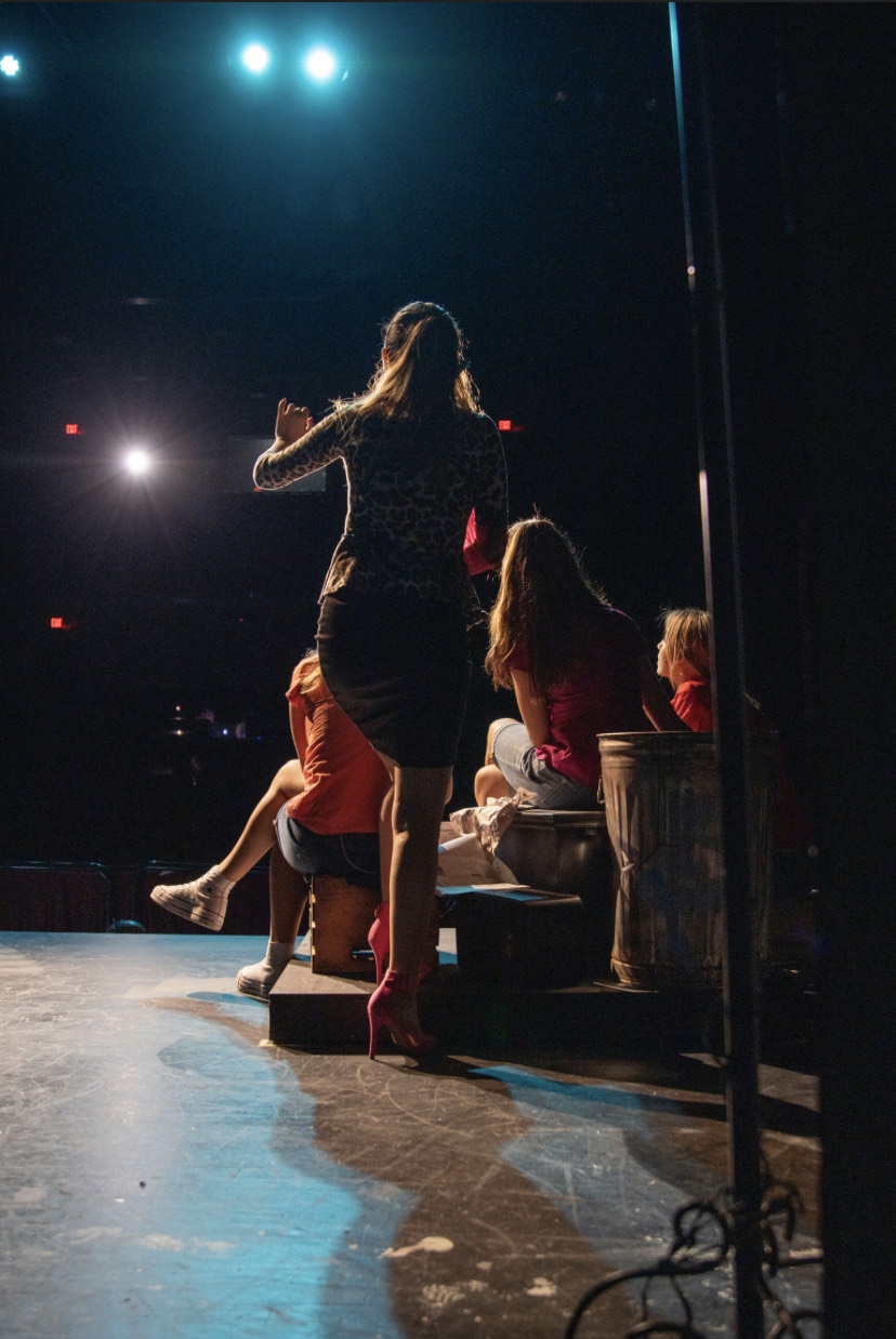 The “Cinderella” cast works on blocking.