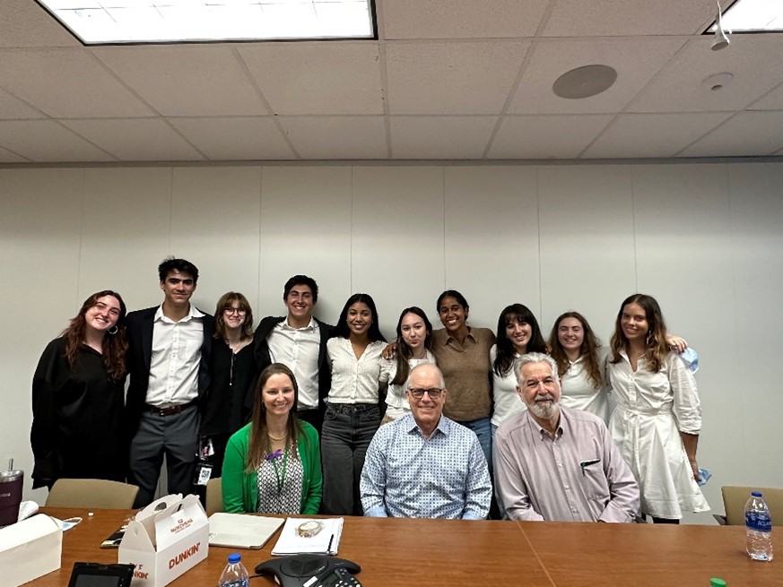 The Applied Ethics in STEM class on a field trip to the University of Miami Miller School of Medicine Institute of Bioethics and Health Policy lecture. 
