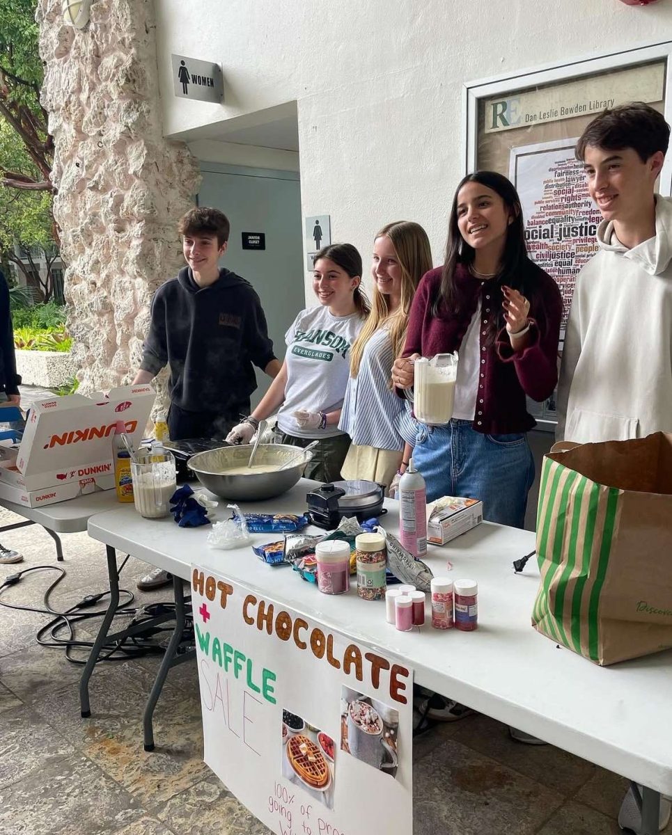 VSC members sell waffles and hot chocolate for wildfire relief