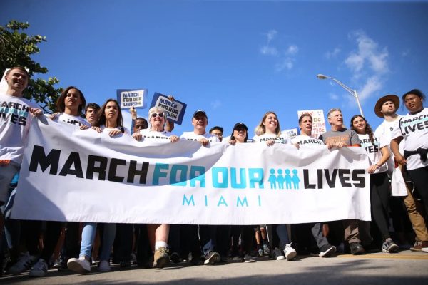 Protestors at the March For Our Lives in 2017