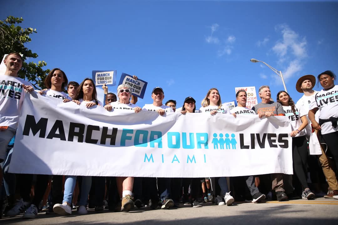 Protestors at the March For Our Lives in 2017