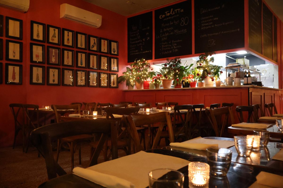 Cotoletta's candelight interior offers a quiet, inviting space for dinner