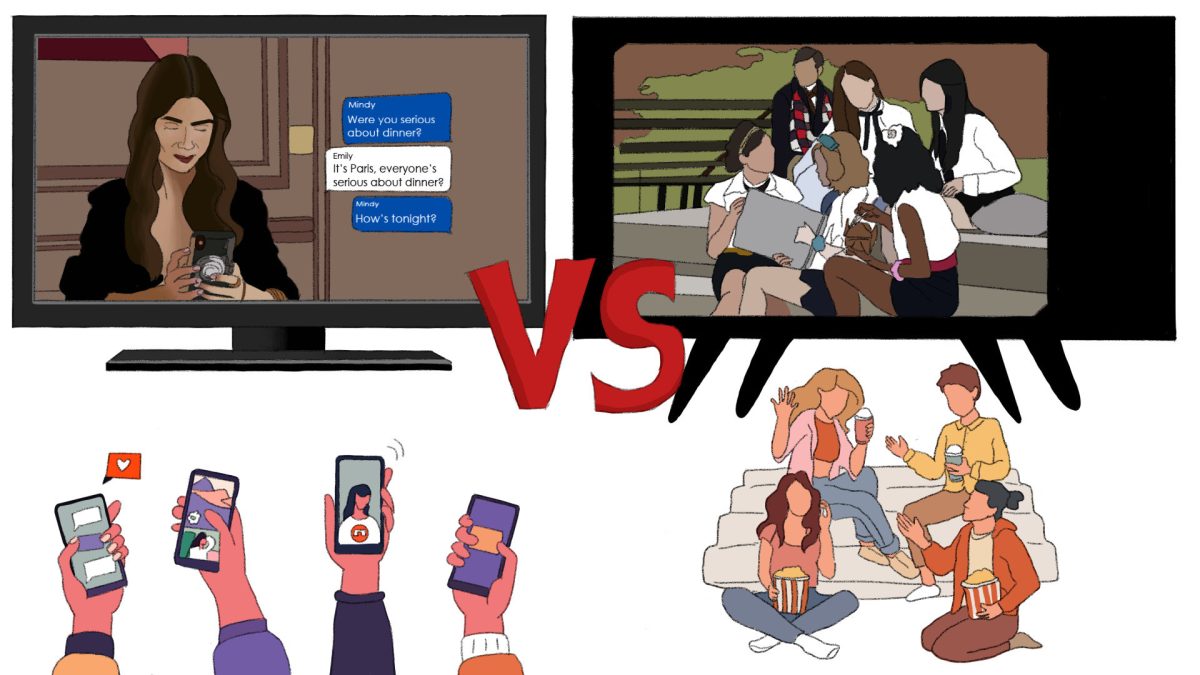 Illustration comparing new TV shows to 2000s TV shows